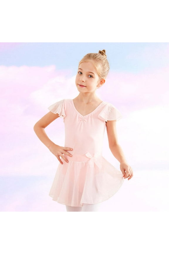 Pinks Balletss Leotards for Girls Toddler Leotard with Tutus Skirt Dance Tutus Dress (Little/Big Kid)-Pinks-8-9T