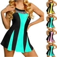 thumbnail image 1 of EGNMCR Plus Size Swim Dress - Two Piece Tankini Swimsuit Tummys control Bathing Suit with Shorts, 1 of 8
