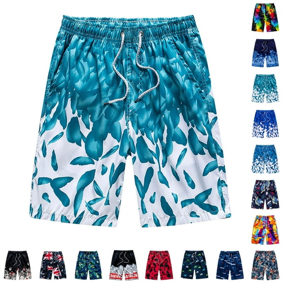 EGNMCR Quick-Dry Polyester Beach Shorts Swimwear Bottoms (Men's)