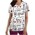 thumbnail image 1 of EGNMCR Scrub for Women Short Sleeve Casual Printed V Neck Pocket Scrub Top Workwear, 1 of 4