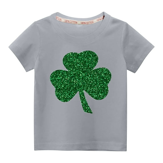 EGNMCR St. Patrick's Day Baby and Toddler Girl Boys Short Sleeve Graphic T-Shirt Luck Green Shamrockes Irish Shirts Outfits Casual Festival Holiday Tee Tops