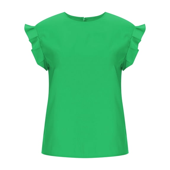 EGNMCR Summer Tops for Women Fashion Short Sleeve Crew Neck Solid Color Casual Loose Soft T-Shirt Pullover Blouse Tops Spring/Summer Sale Clearance