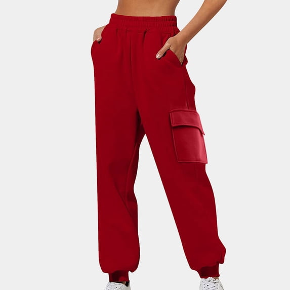 EGNMCR Sweatpants Women Solid Color Sweatpants Casual Sporty Gym Athletic Drawstring Waist Sweatpants With Pockets
