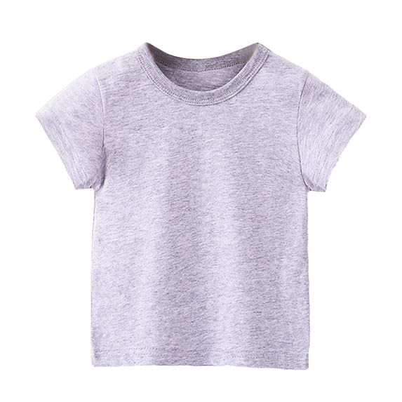 EGNMCR Toddler Cotton T-Shirt Toddler Short Sleeve Solid Color Tees Shirts for Boys Girls 6 Months-11T