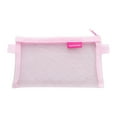 thumbnail image 1 of EGNMCR Transparent Mesh Pencil Case with Zipper, BL_Pink, 1 of 2