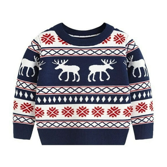 EGNMCR Ugly Christmas Sweaters Funny Kids Boys Girls Fashion Round Neck Pullover Classic Sweater - Fall/Winter Savings Clearance