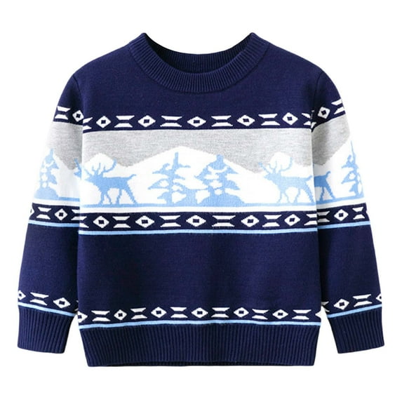 EGNMCR Ugly Christmas Sweaters Funny Kids Boys Girls Fashion Round Neck Pullover Classic Sweater - Fall/Winter Savings Clearance