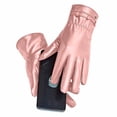 thumbnail image 1 of PEONAVET Winter Gloves Ladies Full Screen Gloves Autumn Winter Outdoor Plus Velvet Warm Fashion Leather Gloves Driving Christmas Gifts, 1 of 1