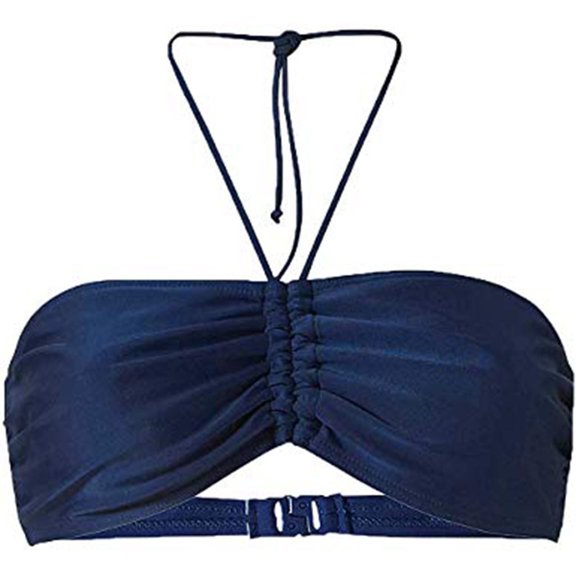 EGNMCR Women Bikini Top Push Up Swim Top Halter Retro Bathing Suit Top Padded Swimsuit Top Summer