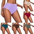 thumbnail image 1 of EGNMCR Women Mid Waist Bikini Bottoms - Full Coverages Swim Bathing Suit Bottom Side Tied Swimsuit Bottoms, 1 of 5