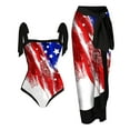 thumbnail image 1 of EGNMCR Women's America Flag One piece Swimsuit Scoop Neck Bathing Suits Bikini Swimwear Beach Swimsuit with Cover up Wrap Skirt Bathing Suits Summer, 1 of 4