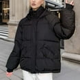 thumbnail image 1 of EGNMCR Women's Cropped Puffer Jackets,Warm Winter Jacket with Removable Hood,Zipped Pockets,Short Ladies Quilted Coat Fall Winter, 1 of 5
