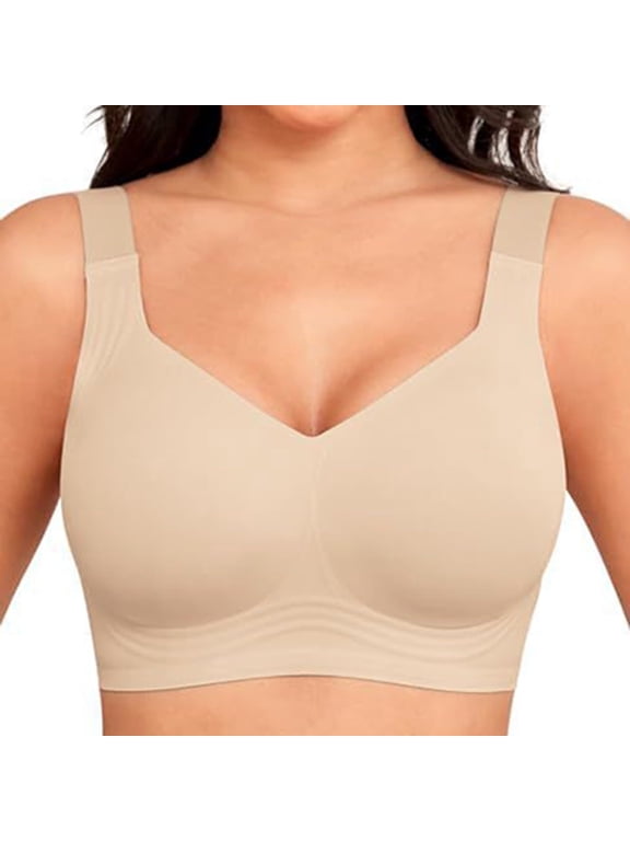 Women's Jelly Bras Plus Size Wireless Seamless Full Coverage Push Up Bra Underwear No Underwire Comfortable Soft Yoga Sports Bra