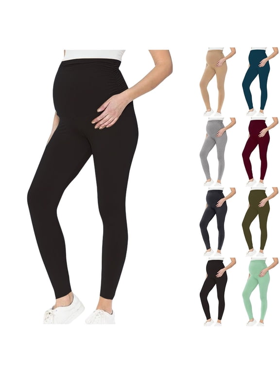 Women's Maternity Leggings Over The Belly,Pregnancy Yoga Pants Soft Activewear Workout Leggings Work Pants