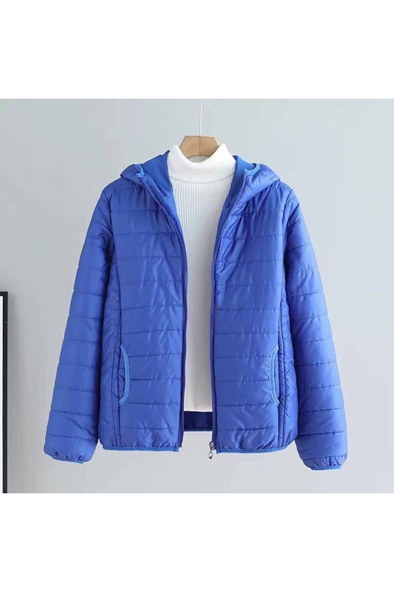 Women's Packable Lightweight Full Zip Puffer Jacket with Hood Quilted Winter Coat with Pockets Fall Winter