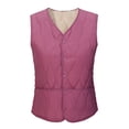 thumbnail image 1 of EGNMCR Women's Quilted Vest V Neck Fleece Puffer Vest Slim Fit Zip Padded Gilet Sleeveless Outerwear Coat Fall Winter, 1 of 2