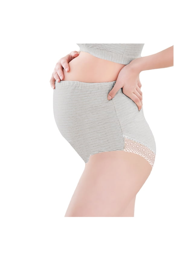 Women Seamless Maternity Panties High Waisted Pregnancy Underwear Belly Support Briefs Over Bump - Fall