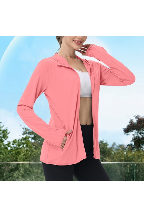 Women's Sun Protection Hoodie Jacket Lightweight Long Sleeve Sun Shirt for Women with Pocket Hiking Outdoor Fall Winter