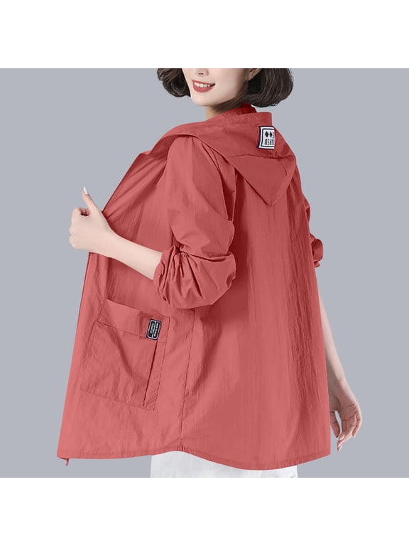 Women's Sun and Protective Jacket Full Zip UPF 50+ UV Sun Protection Clothing Lightweight Long Sleeve Hoodie Sun Shirt with Pockets Fall Winter