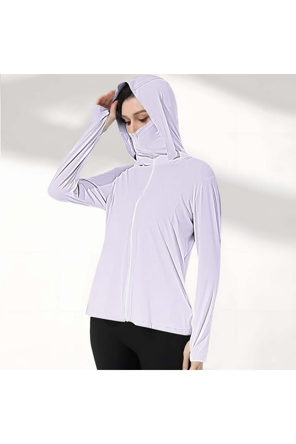Women's Sun and Protective Jacket Full Zip UPF 50+ UV Sun Protection Clothing Lightweight Long Sleeve Hoodie Sun Shirt Fall Winter