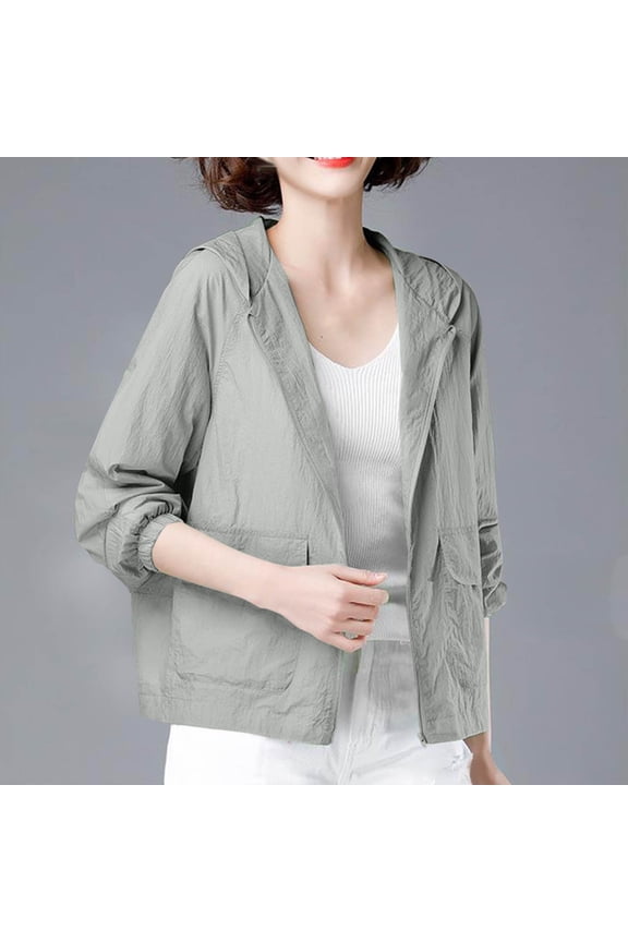 Women's Sun and Protective Jacket Full Zip UPF 50+ UV Sun Protection Clothing Lightweight Long Sleeve Hoodie Sun Shirt Fall Winter