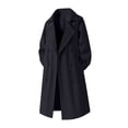 thumbnail image 1 of EGNMCR Women's Water Trench Coat Mid Long Double Breasted Coat Jacket Outwear Fall Winter, 1 of 9