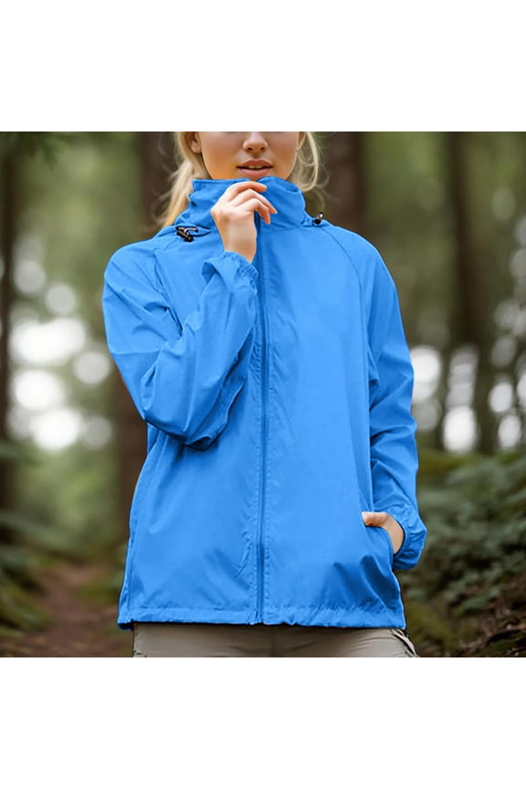 Women Waterproof Rain Jacket Lightweight Outdoor Windbreaker Rain Coat for Hiking, Travel Fall Winter