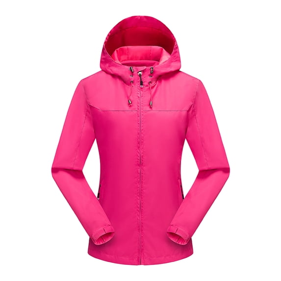 EGNMCR Women Waterproof Rain Jacket Lightweight Outdoor Windbreaker Rain Coat for Hiking, Travel Fall Winter