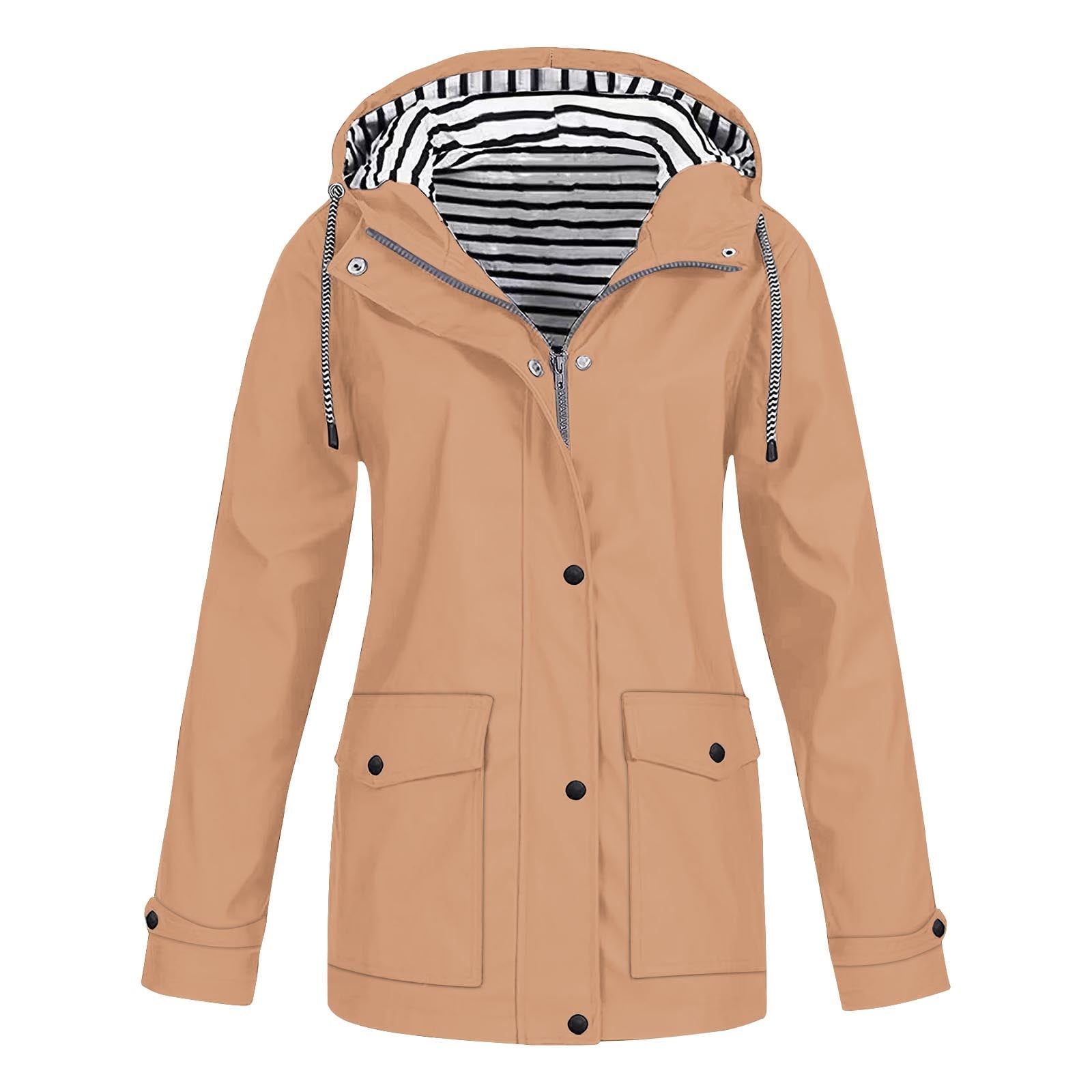 EGNMCR Women Waterproof Rain Jacket Lightweight Outdoor Windbreaker ...