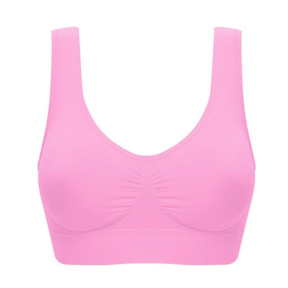 EGNMCR Womens Plus Size Bras Sexy Padded Seamless Solid Color Sleepwear Yoga Sports Bra Wireless Underwear Spring Save