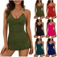 thumbnail image 1 of EGNMCR Womens Plus Size Swim Dress Swimsuit One Piece Tummys control Bathing Suit Flowy Shaping Swimwear, 1 of 7