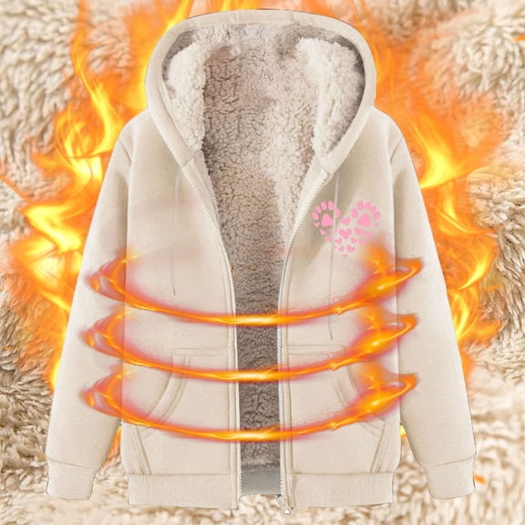 EGNMCR Womens Sherpas Lined Fleece Jacket Full Zip Up Hooded Oversized Sweatshirt Long Sleeve Flannel Shirt Jacket with Side Pockets Fall Winter