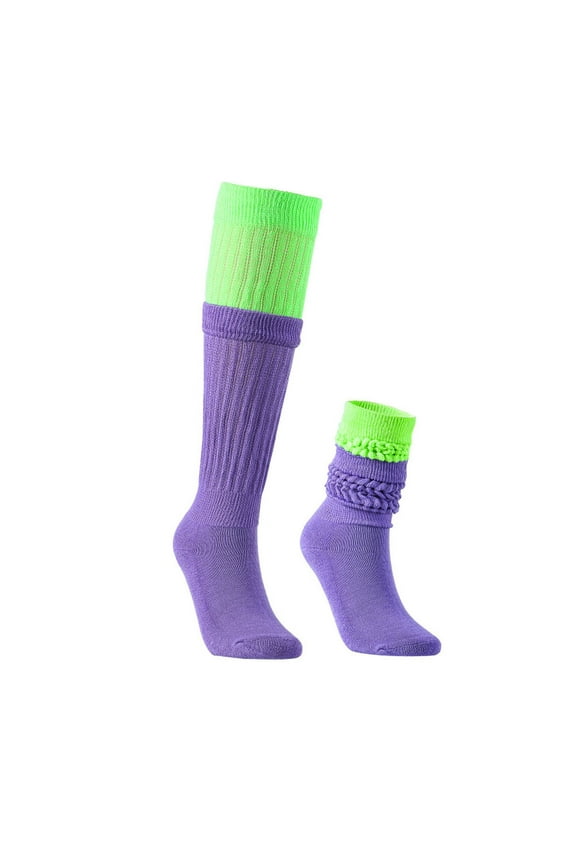 Womens Socks Causal Extra Long Tight Knit Stacked Socks Fashion 80's To 90's Solid Color Warm Stockings