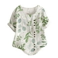 thumbnail image 1 of EGNMCR Womens Tops Summer Outfits Fashion Short Sleeve V Neck Floral Printed Casual Loose Soft T-Shirt Pullover Blouse Tops, 1 of 4