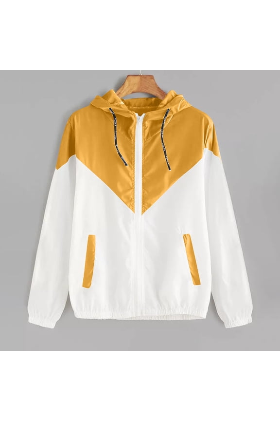 Yellow Yellow Women's Sun Protection Hoodie Jacket Lightweight Long Sleeve Sun Shirt for Women with Pocket Hiking Outdoor Fall Winter