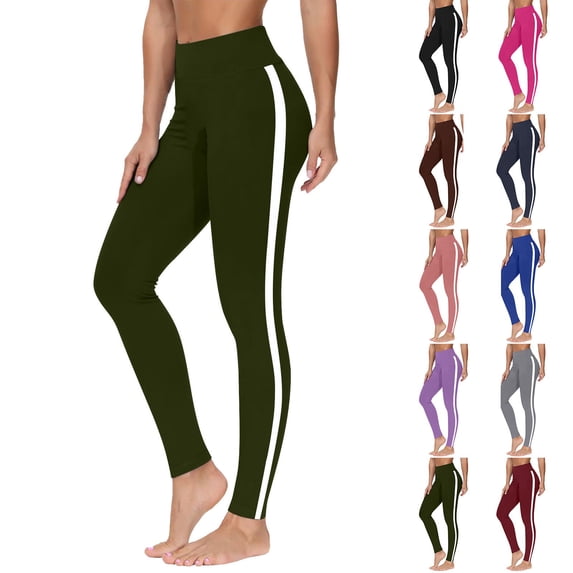 EGNMCR Yoga Leggings for Women High Waisted Yoga Pants Women Full Length Capris Tummy Control Soft Stretchy Compression Workout Running Gym Plus Size Pants