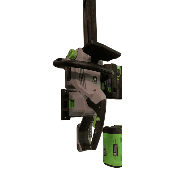 EGO Chainsaw Wall Mount Bracket | EGO Chainsaw Secure Holder | EGO Power Tool Wall Mount | Garage & Shed Organization Black