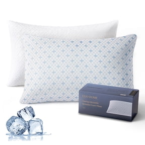 EGOHOME 2-Pack Adjustable Cooling Bed Pillows, Shredded Memory Foam Pillows Set of 2, Standard Queen, Dual Sides