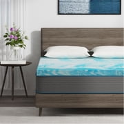 EGOHOME 3 inch Cooling Gel Memory Foam Mattress Topper, Twin Mattress Topper, Blue