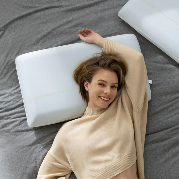 EGO HOME 4 inch Memory Foam Bed Pillow, Standard Queen