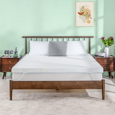 MLILY 2 inch Memory Foam Mattress Topper, Cal King, Cooling Gel, Removable Cover, Non-Slip Design
