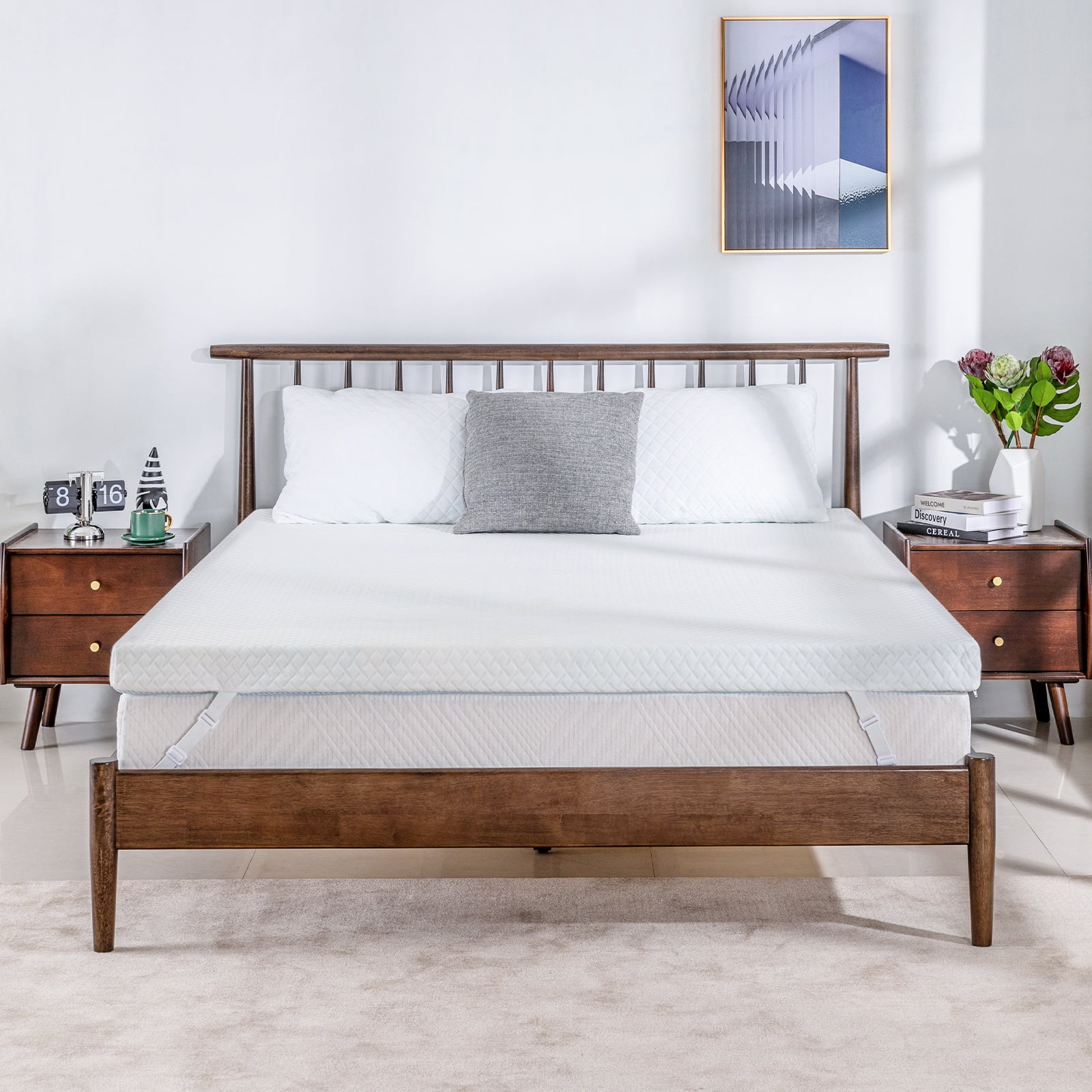 EGO HOME 2 inch Cooling Gel Memory Foam Mattress Topper, Twin XL