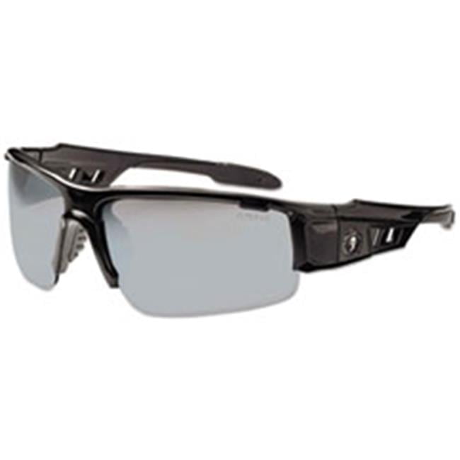 EGO Nylon & Polycarb Skullerz Dagr Safety Glasses, Black Frame & Silver Lens