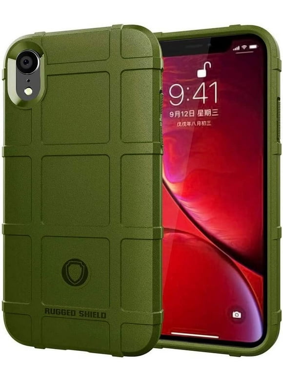 EGO TACTICAL Rugged Shield Brand Solid Color TPU Phone Case for Apple iPhone Xr - OD Green