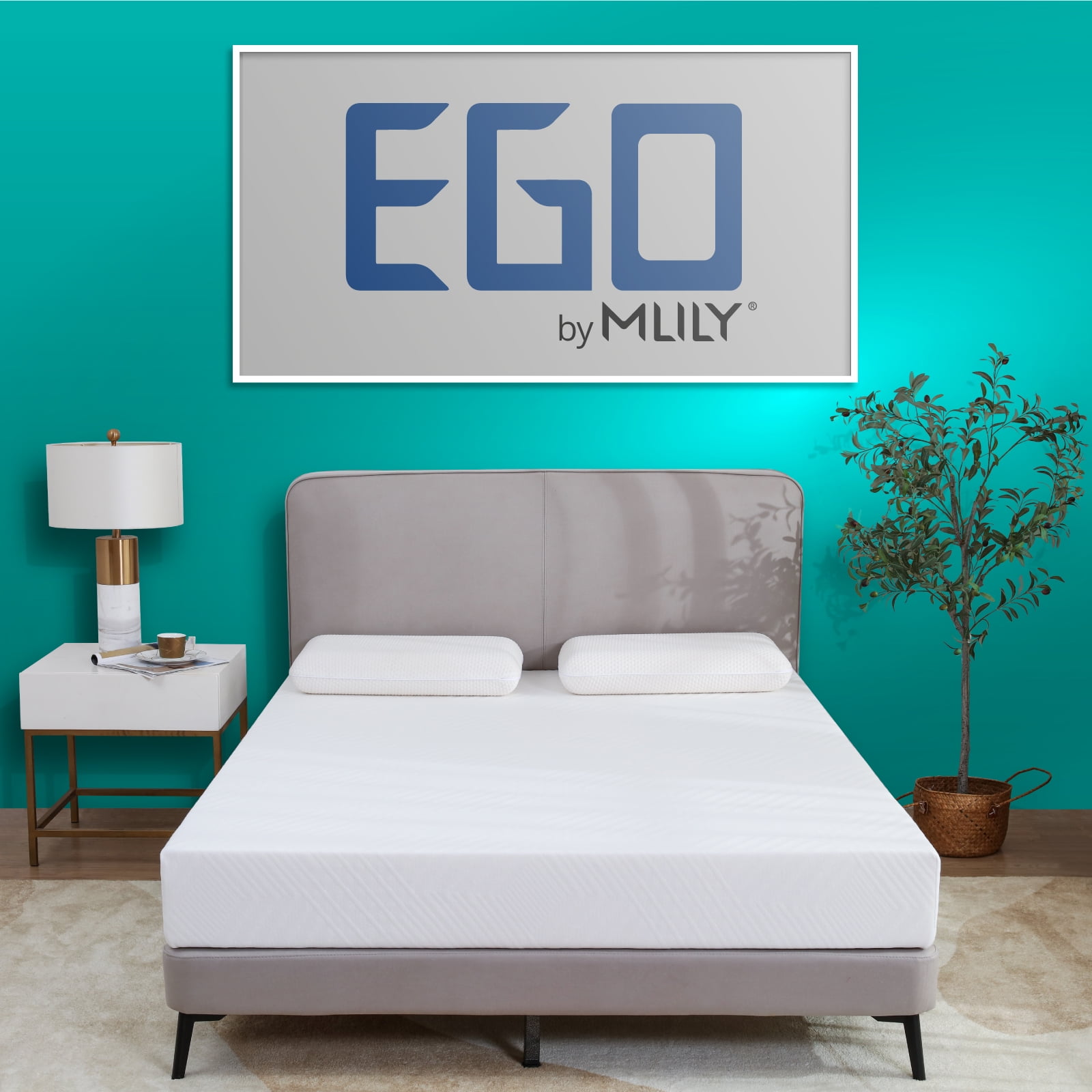 EGO White 8-Inch Gel Memory Foam Queen Mattress with Cooling Technology