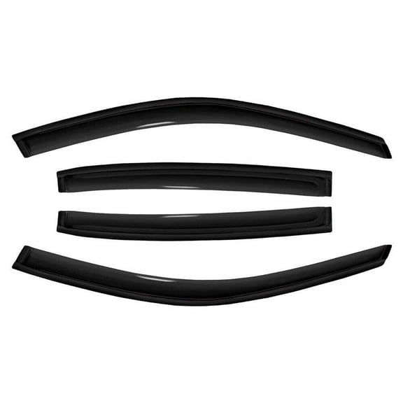 EGOESWELL 94621 Car Window Visor Vent Sun Shade Rain Guard Deflector, Wind Deflector, Tape-On Self-Adhesive Outside Mount Side Window Wind Guard, Rain Protector, Wind Noise Reducer, 4PCS