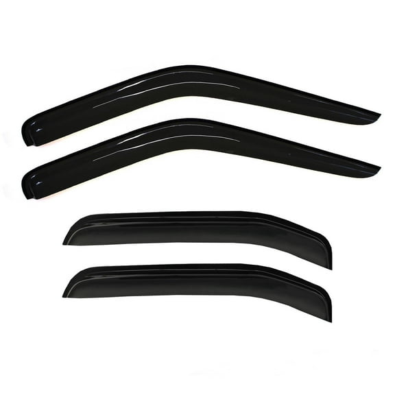 EGOESWELL 94719 Acrylic Tape-On Exterior Mount Side Window Deflectors for Cars, Easy Install Vent Visor Sun Shades & Rain Guards, Durable Wind Noise Reduction, Clear View Weather Protection, 4Pcs