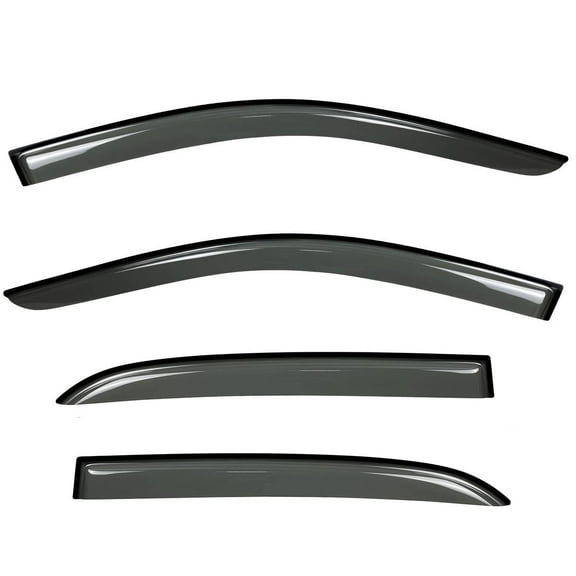 EGOESWELL 94943 Acrylic Side Window Deflectors for Cars - Vent Visor Sun Shade & Rain Guard, Tape-On Self-Adhesive Wind Guards, Exterior Mount Rain Protectors, Wind Noise Reduction, 4Pcs