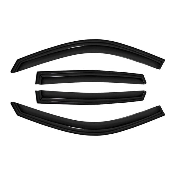 EGOESWELL 94963 Tape-On Exterior Mount Side Window Deflectors for Cars, Easy Install Vent Visor Sun Shades & Rain Guards, Durable Wind Noise Reduction, Clear View Weather Protection, 4Pcs