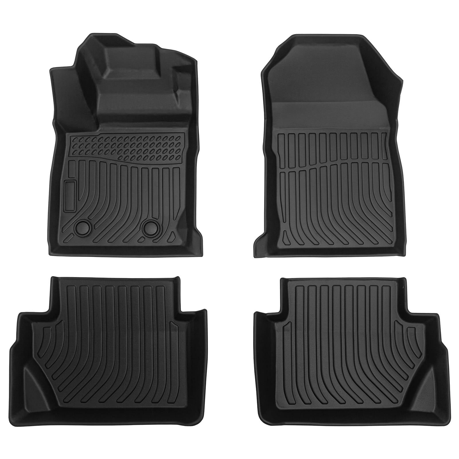 Universal Black Heavy-Duty Rubber Car Floor Mats Set